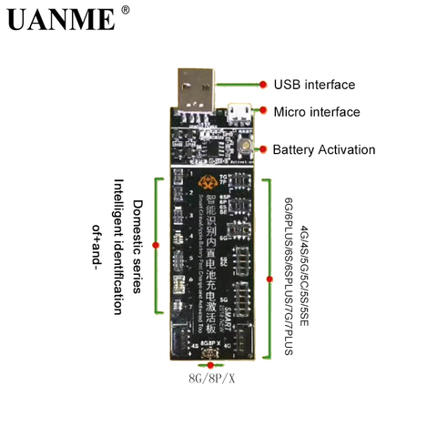 UANME Phone Battery Activation Board Plate Charging USB Cable Jig For iPhone 4 -8X VIVO Huawei Samsung xiaomi Circuit Test ► Photo 1/6