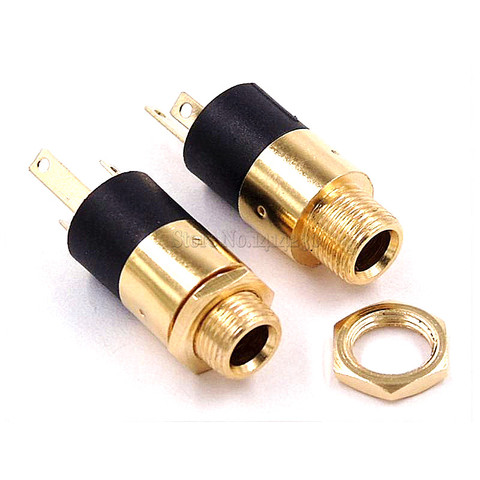 5PCS 3.5MM cylindrical socket PJ-392 Stereo Female Socket Jack with Screw 3.5 Audio Video Headphone Connector PJ392 GOLD PLATED ► Photo 1/4