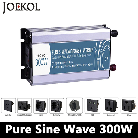 300W/600W pure sine wave inverter DC 12V/24V/48V to AC 110V/220V,off grid inversor,power inverter work with Solar Battery panel ► Photo 1/6