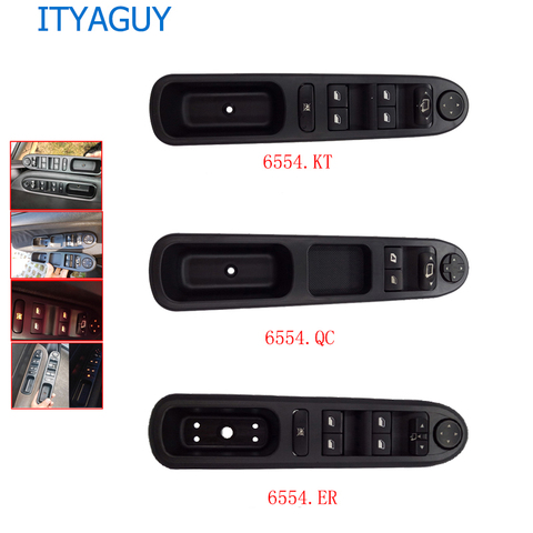 6554.KT/6554KT/6554.ER Electric Power Window Control Switch fit for Peugeot* 207 307 307CC 307SW 2003-2010 6554.QC 6554QC ► Photo 1/6