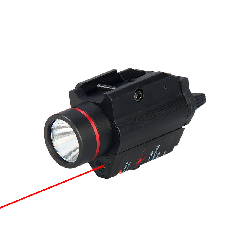 Tactical Gun Light & Laser combo Flashlight Red Dot Laser Sight Scope Rail Mount 