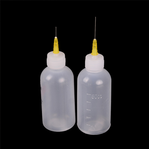 50ml  Solder Flux Bottle With Fine Tipped Needles Blunt Dispensing Needles Syringe Needle Tips For Ink Glue Liquid Gray ► Photo 1/6