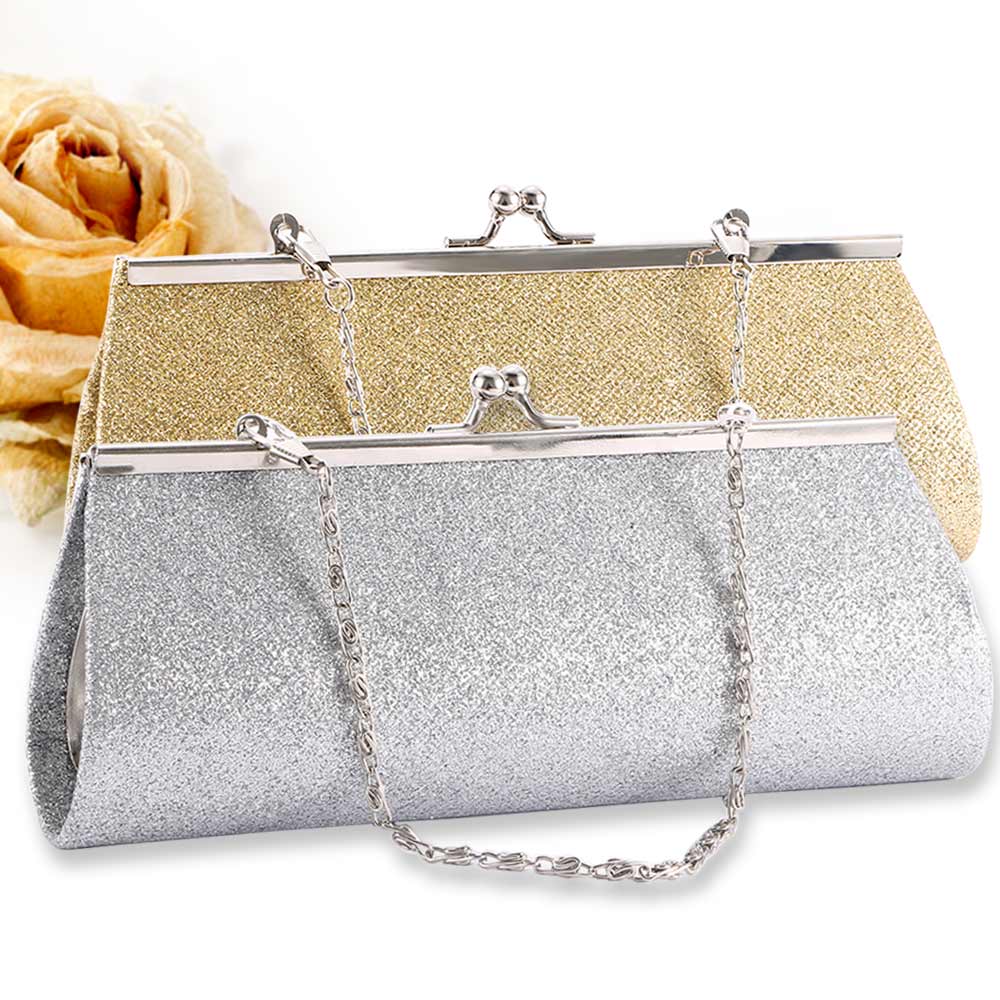 Women Clutch Bag Evening Party Banquet Glitter Ladies Wedding Chain Handbag New 