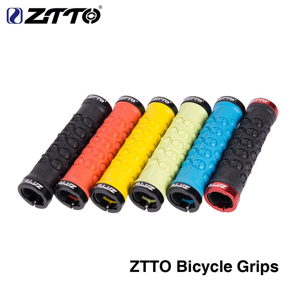 1Pair ZTTO MTB Handlebar Grips TPR Rubber Lock on Anti slip Grips