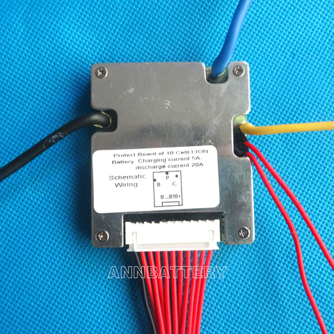 36V li-ion battery BMS, 36V 20A lithium ion batteries BMS, With balanced function and ON/OFF switch. ► Photo 1/3