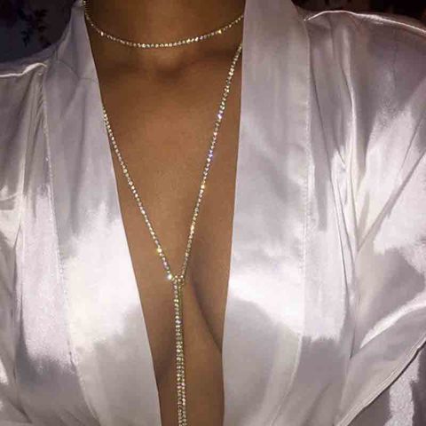 KMVEXO Long Rhinestone Choker Crystal Gem Luxury Collar Choker Necklace Women 2017 Maxi Statement Necklace Chocker Jewelry Gift ► Photo 1/4