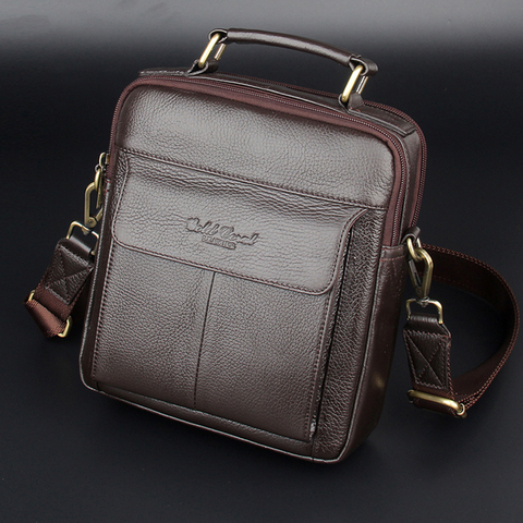 Hot Sale Men's Messenger Bags 100% Natural Genuine Leather Handbags Famous Brand Men Fashion Casual Shoulder Bags ► Photo 1/6