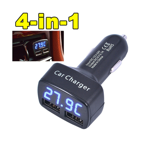 Newest Car Charger Dual DC5V 3.1A USB With Voltage/Temperature/Current Meter Tester Adapter Digital Display ► Photo 1/6