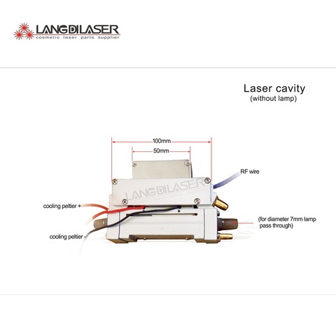 Complete OPT / IPL laser handpiece cavity parts , with crystal size:50*15 , for 7mm IPL flash lamp pass through ► Photo 1/1