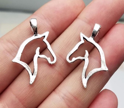 20pcs/lot--31x20mm, Antique silver plated horse head charms, DIY supplies,Jewelry accessories ► Photo 1/1