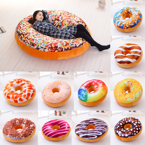 Plush Donut Pillow Toy Sofa Floor Indoor Seat Cushion Back Cushion Food Pillow Kids Play Reading Car Traveling Pillow 40cm ► Photo 1/6