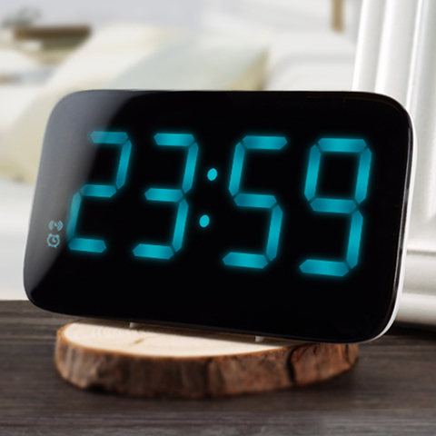 12/24 Hours LED Alarm Clock Voice Control Large LED Display Electronic Snooze Backlinght Desktop Digital Table Clocks Watch ► Photo 1/6