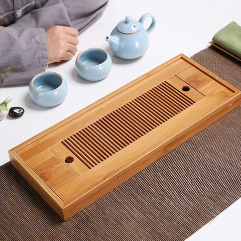 Bamboo Tea Trays Chinese Tea Serving Kung Fu Tea Trays Eco-Friendly And  High Quality Table Water Storage Trays Dry Bubble Table ► Photo 1/6