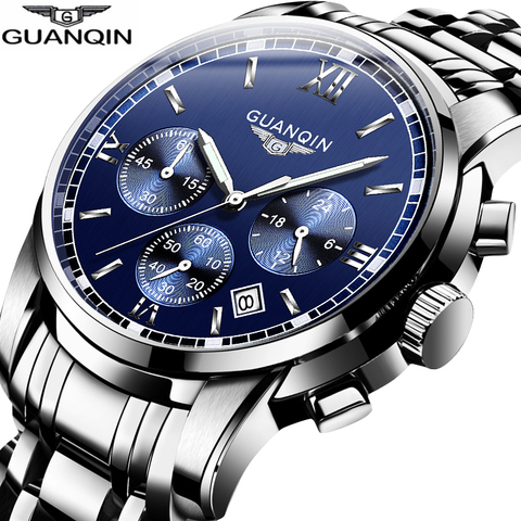 Business Style Mens Watches Top Brand Luxury Chronograph Quartz Watch Men Stainless Steel Date Waterproof Sport Wrist Watch Man ► Photo 1/6
