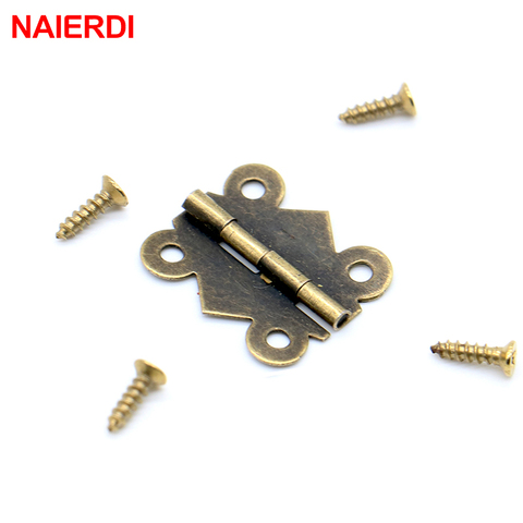 30pcs NAIERDI 20mm x17mm Bronze Gold Silver Mini Butterfly Door Hinges Cabinet Drawer Jewellery Box Hinge For Furniture Hardware ► Photo 1/6