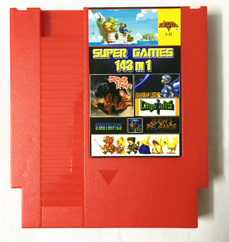 NES 143 in 1 game cartridge, Earthbound FinalFantasy123 Faxanadu TheZelda12 Megaman123456 Turtles1234 Kirby'sAdventure ► Photo 1/1