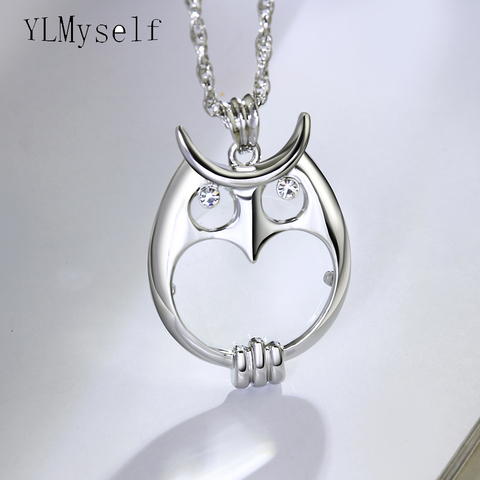 New Magnifying Glass Necklace For Reading 2022 Fashion Long Chain Japan Owl Pendant White Color With Crystal Magnifier Necklaces ► Photo 1/6