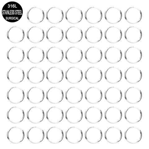 Wholesale 100Pcs/Lot Nose Rings Surgical Steel Nose Ring Hoop Ear Studs Nostril Piercing Body Jewelry 6mm 8mm 10mm ► Photo 1/6