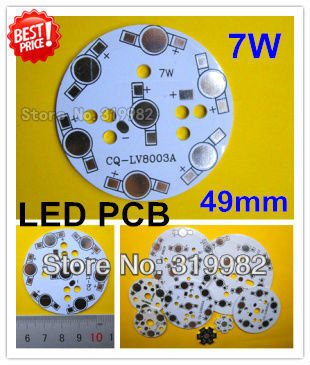 30pcs/lot, 7W LED PCB, 49mm for 7pcs LEDs, aluminum plate base, Aluminum PCB, Printed Circuit Boards, high power 7W LED DIY PCB ► Photo 1/1