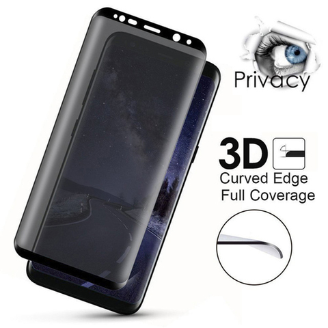 3D Privacy Full Tempered Glass For Samsung Galaxy S8 S9 S10 Note 8 9 10 Plus Lite S10e S7 edge Anti Spy Peep Screen Protector ► Photo 1/6