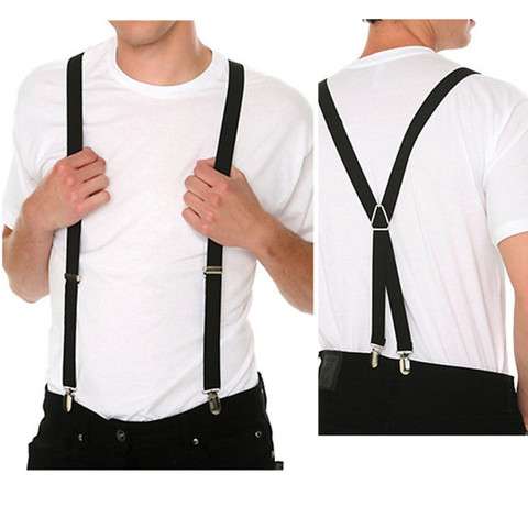 120CM Length Solid Color Adult Men's Suspenders 2.5 cm Adjustable Elastic Strap X- Back Braces for Women Shirt Stays BD002 ► Photo 1/6