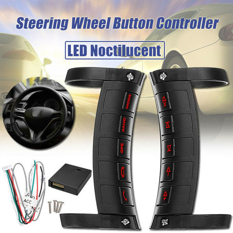 Universal Remote Control Car Steering Wheel Button Remote Control Bluetooth DVD Navigation Button Remote Controller LED Wireless ► Photo 1/6