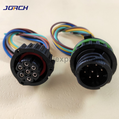 1set 7Pin Tyco Amp Automotive Wiring Harness 1.5MM BU-STE KPL CIRCULAR DIN HOUSINGS 1718230 967650-1 968421-1 with 15cm cable ► Photo 1/3