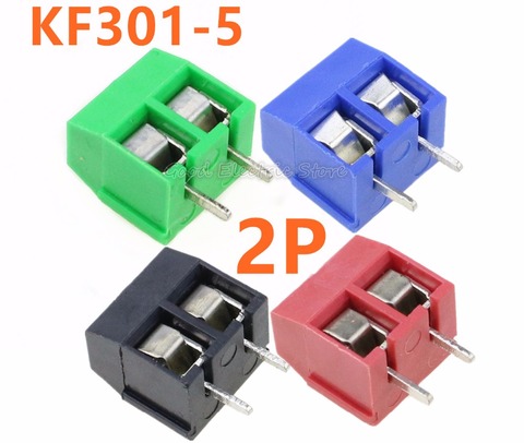 Free shipping 10 PCS KF301-5.0-2P Pitch 5.0mm KF301-2P Straight Pin PCB 2 Pin 3 Pin Screw Terminal Block Connector ► Photo 1/3