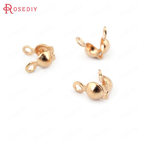 (33226)20PCS 8*4MM 24K Gold Color Plated Brass Wire and Thread Cover Clasps Jewelry Necklace Bracelets Findings Accessories ► Photo 1/6