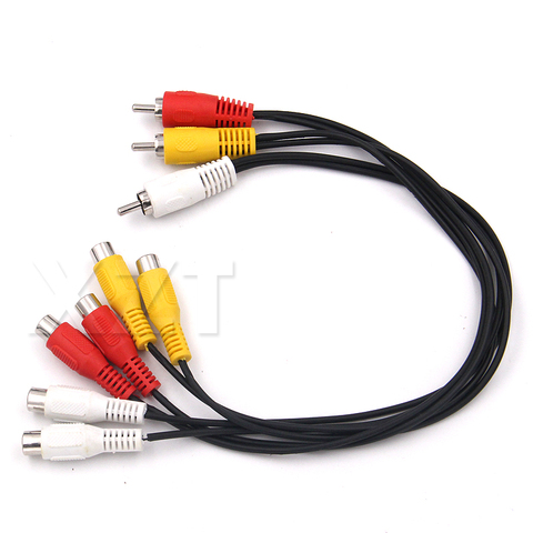 3 RCA Male To 6 RCA Female Plug Splitter 3RCA Adapter Cable Audio TV DVD Video Adapter AV Cable RCA split cable male to 2 female ► Photo 1/4