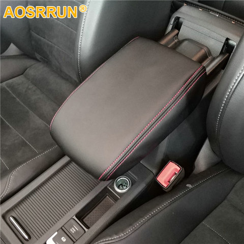 AOSRRUN PU leather Car Armrest Box Cover Car Accessories For VW Volkswagen Golf 7 MK7 2013-2017 ► Photo 1/2
