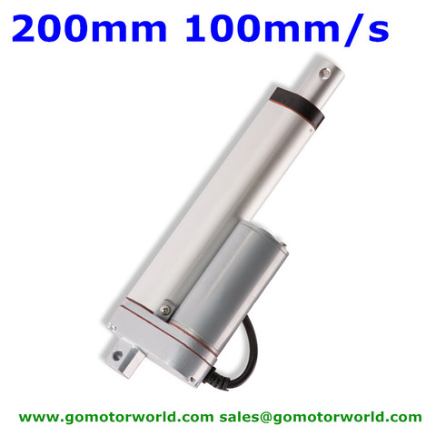 Best Electric industry Linear Actuator manufacturer 12V 24V 200mm Stroke 1500N load 100mm/s speed actuator linear well design ► Photo 1/6