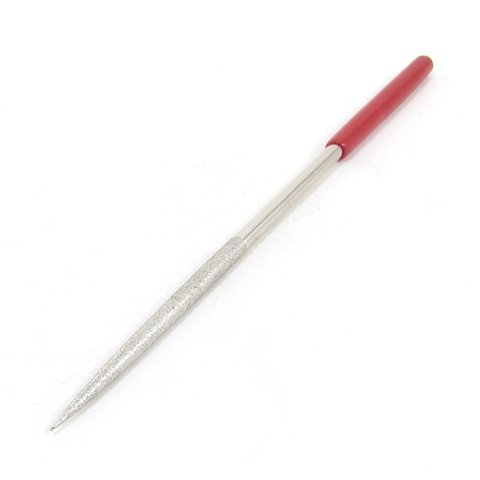 UXCELL Hot Sale Red Plastic Handle Rock Diamond 5mm x 180mm Round Needle File ► Photo 1/2