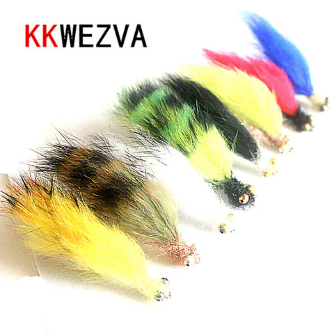 KKWEZVA 8Pcs Rabbit Fur Hare Zonker Stripes for Fly Tying Material Production Streamer Fishing Flies fly fishing Insect lure ► Photo 1/5