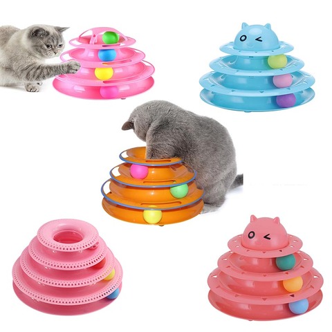 Funny Cat Pet Toy Cat Toys Intelligence Triple Play Disc Cat Toy Balls Cat Crazy Ball Disk Interactive Toy for IQ Traning ► Photo 1/6