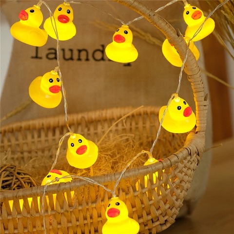 1.5M 10LED Fairy Yellow Duck String Light Garland Battery Power Holiday Wedding Party Home Indoor Decoration Led ► Photo 1/6