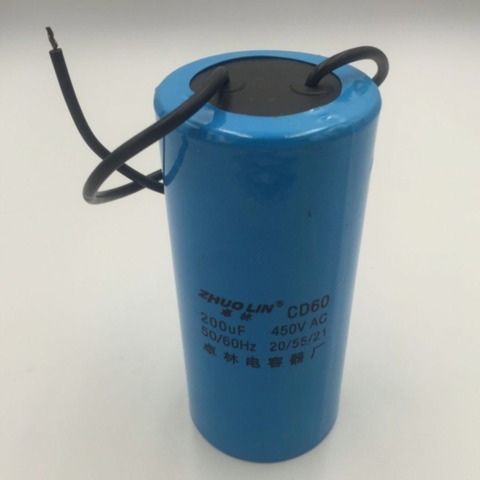 AC Motor Capacitor Start Capacitor CD60 450VAC 200uF ► Photo 1/6