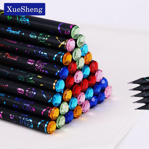 6PCS/Set DIY Pencil HB Diamond Printing Color Pencil Stationery Items Drawing Supplies Cute Pencils School Office Stationery ► Photo 1/6