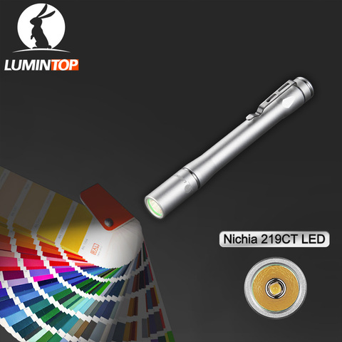LUMINTOP  Mini Pen Light  Silver  IYP365 2 Way Mode Switch EDC Medical Flashlight  Penlight  Max 200 lumens Nichia 219CT LED ► Photo 1/1