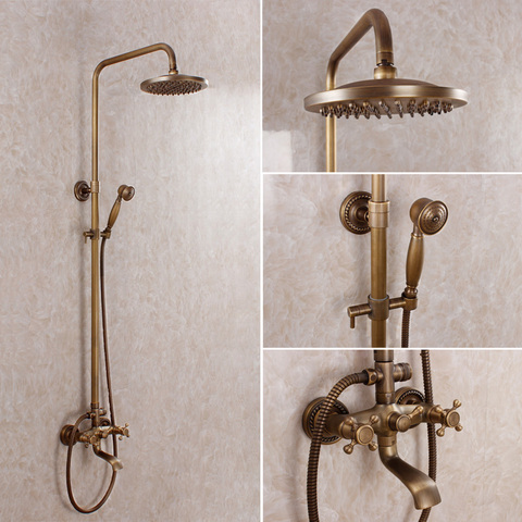 luxury antique shower set bronze finishing shower faucet antique bathroom faucet multifunctional shower set  hot and cold faucet ► Photo 1/5
