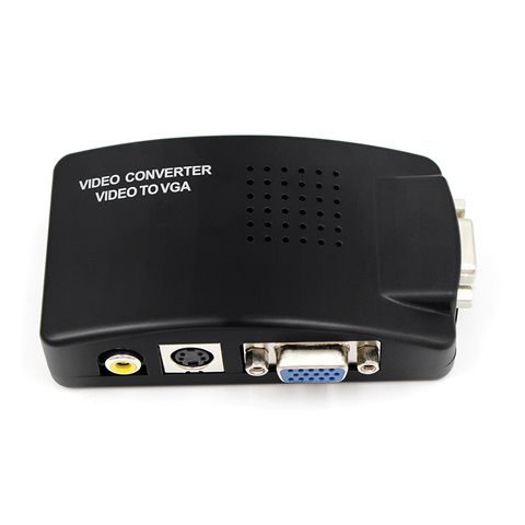 PC Laptop Composite Video TV VGA/S-video/Composite RCA/ AV to VGA Converter Switch  Adapter Switch Box Black  ► Photo 1/1