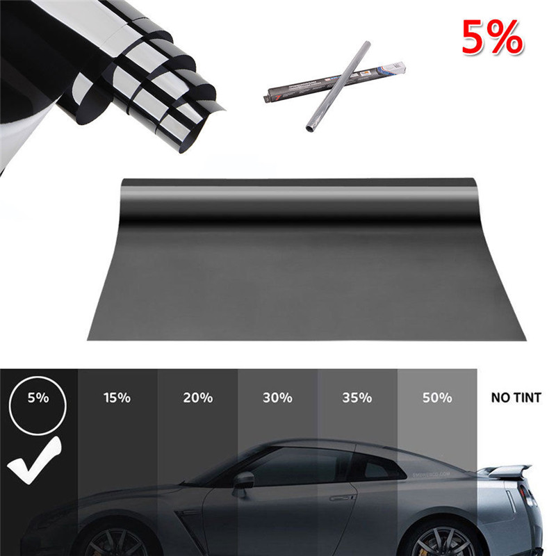 Black 5% Car Window Tint Roll 50cmx1m Film Tinting S3G5 Insulation Film Z1H3 