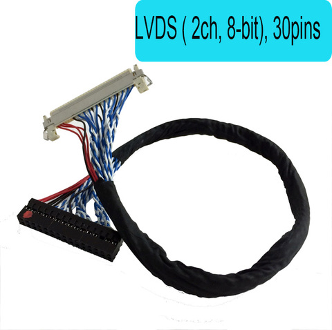 FIX30pin dual 8 lvds cable 17-24inch General LCD line With card buckle  LVDS ( 2 ch, 8-bit) , 30 pins   25cm 40cm ► Photo 1/5
