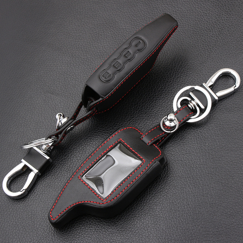Leather Case For Scher Khan Magicar 5/6 Leather Case For Scher-Khan Magicar M5 M6 Alarm Remote Keychain Cover Protector ► Photo 1/5