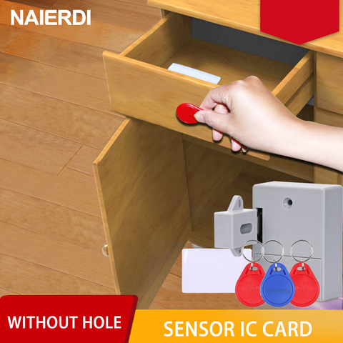 NAIERDI Invisible Sensor Lock EMID IC Card Drawer Digital Cabinet Intelligent Electronic Locks For Wardrobe Furniture Hardware ► Photo 1/6