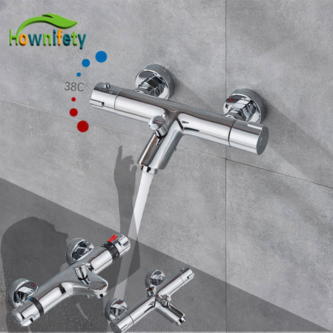 Thermostatic Shower Faucets  Bathroom Thermostatic Mixer Tap Hot And Cold Bathroom Mixer Mixing Valve Bathtub Faucet accessories ► Photo 1/6