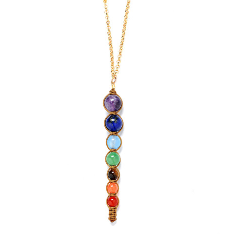 Multicolor Lava 7 Chakra Healing Balance Beads Necklace Women Necklaces & Pendants Reiki Spiritual Yoga Jewelry Pendant Necklace ► Photo 1/6