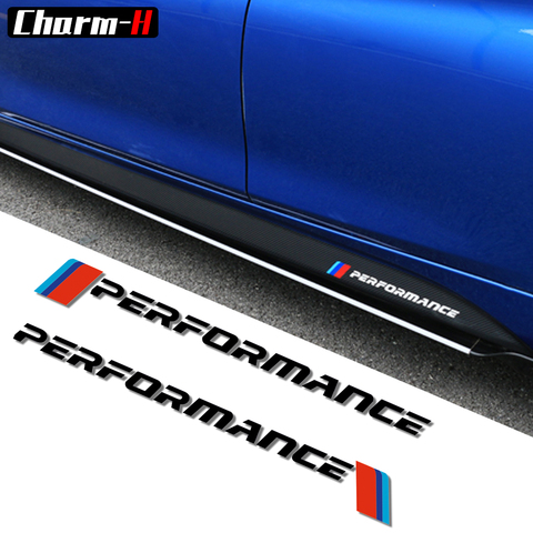 2pcs New M Performance Logo Side Skirt Stickers Decal Graphic for BMW e46 e39 e60 e90 e36 f30 f10 X5 e53 e70 e34 e30 f20 f15 g30 ► Photo 1/6