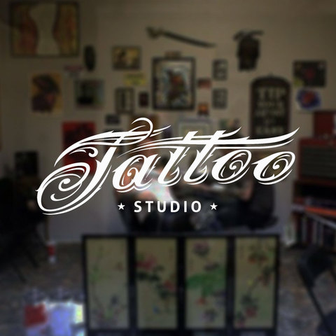 Tattoo Studio Logo Wall Art Decals Decor Fashion Cool Design Tattoo Vinyl Stickers Tattoo Studio Shop Window Art Decoration F868 ► Photo 1/6