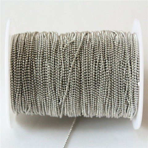5Meters White Gold Shimmer Ball Chain On Brass,1.5mm Bracelet Necklace Chain,Anti-Tarnish, Top Quality Y8 ► Photo 1/3